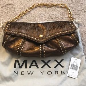 Vintage! Rare Maxx New York Bronze Bag Leather